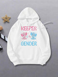 Women's Hoodie Keeper Of The Gender With Pink And Blue Elephants Surrounded By Playful Confetti Hoodie