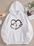 Men's Hoodie Butterflies And Sparkling Stars Surrounding Overlapping Heart