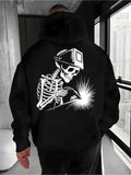 Men's Hoodie Radiant Skeleton Welder Creating Sparks With Intense Energy Burst