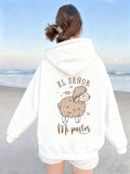 Women's Hoodie Fluffy Sheep Standing Happily On Peaceful Beach Hoodie
