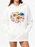 Women's Hoodie Colorful Underwater Life With Vibrant Fish And Oceanic Coral Species Fish
