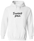 Men's Hoodie Sweet Pea Simple Handwritten Black Script Words Hoodie