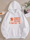 Men's Hoodie Cross Checking Its How I Hug Hockey Player Puck Graphic Hoodie