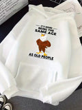 Men's Hoodie Its Weird Being The Same Age As Old People Cartoon Style Eagle
