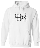 Men's Hoodie Manual Gear Shift With Arrow Pointing To Automatic Letters Car Shifter