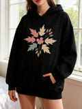 Women's Hoodie Delicate Autumn Leaves Arranged Gently In A Radiant Mandala Pattern