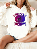 Women's Hoodie Giraffes Are My Spirit Animal Purple Sunset With Majestic Silhouette Giraffe