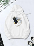 Women's Hoodie Soaring Through Misty Clouds Majestic Bald Eagle