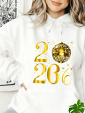 Women's Hoodie Golden Sparkles With Shining Disco Ball Among Falling Glitter Hoodie