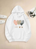 Women's Hoodie Textured Pastel And Golden Hearts With Layered Patterned Shapes Heart