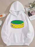 Men's Hoodie Colorful Geometric Pattern With Dotted Elements On A White Hoodie