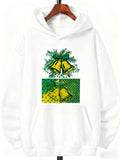 Men's Hoodie Golden Bells With Festive Green Holiday Christmas Decoration Bells