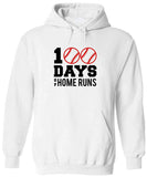 Men's Hoodie One Hundred Days With Baseballs Marking Home Runs