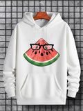 Men's Hoodie Playful Summer Vibe With Glasses Wearing Watermelon Slice