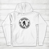 Men's Hoodie Bigfoot Search Team Circular Badge And Forest Wilderness Bigfoot
