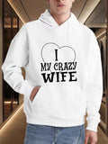 Men's Hoodie I Love Statement Typography With Bold Heart Shape Wife