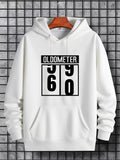 Men's Hoodie Odometer With Large Black Numbers Retro Minimalist White Hoodie