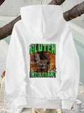 Men's Hoodie Gluten Intolerant Cat With Bread In Fiery Kitchen Setting