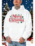 Men's Hoodie Merry Christmas Festive Green Stars In Holiday Spirit Hoodie