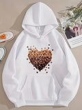 Men's Hoodie Golden Sparkling Metallic Accents Shimmering Abstract Heart Graphic Hoodie