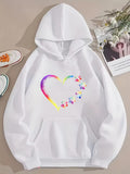 Men's Hoodie Colorful Heart With Tiny Paws In Playful Artistic Brush Strokes Hoodie