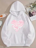 Men's Hoodie Swirling Pastel Waves In Soft Pink Heart Shape