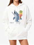 Women's Hoodie Colorful Ice Cream With Shark Holding A Cone Underneath Playful Summer Sky Shark