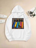 Women's Hoodie Colorful Spray Paint Cans On Splattered Artistic Surface Featuring Graffiti Number