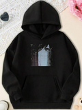 Men's Hoodie Shimmering Lights Reflecting On A Wet Urban Window At Night Hoodie