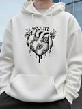 Men's Hoodie Surreal Bleeding Heart With Multiple Eyes Surrounded By Dripping Ink Design Heart