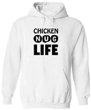 Men's Hoodie Chicken Nug Life Bold Black Graphic Text Hoodie