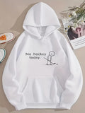 Men's Hoodie No Hockey Today Simple Line Figure On Ice With Hockey Stick
