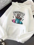 Men's Hoodie Unhinged And Feral Mischievous Raccoon With Trash Cans And Stars Hoodie