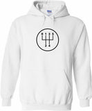 Men's Hoodie Classic Shift Knob Diagram With Minimal Black Lines Emphasizing Manual Transmission Gear Pattern