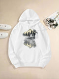 Women's Hoodie Winter Sunrise Reflections Among Snow Covered Tranquil Pine Forest
