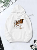 Women's Hoodie Cow Whisperer With Gentle Brown And White Spotted Cow