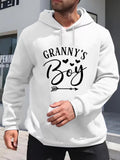 Men's Hoodie Grannys Boy With Decorative Hearts And Arrow Motif Hoodie