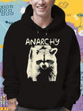 Men's Hoodie Anarchy Wild Graffiti Expression With Fearless Standing Raccoon