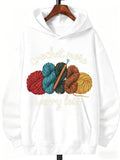Men's Hoodie Crochet Makes Happy Moments With Colorful Yarn Balls