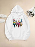 Women's Hoodie Vivid Colorful Birds Perched Among Abstract Feathers Under Sunlit Sky Bird