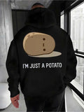 Men's Hoodie Im Just A Potato Cartoon Drawing On Classic Hoodie Potato