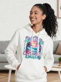 Women's Hoodie Colorful Sunset With Palm Trees Tropical Beach