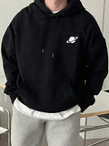 Men's Hoodie Minimal Planet Print Under Starlit Night Hoodie