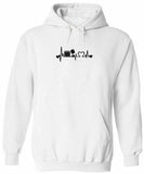 Men's Hoodie Heartbeat Line With Cat Paw Surrounded By Tiny Heart