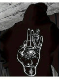 Men's Hoodie Mystic Palm With All Seeing Eye Among Surreal Symbols On Hand