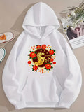 Men's Hoodie Radiant Golden Horse Surrounded By Red Peonies And Festive Ornaments Horse