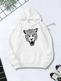 Women's Hoodie Roaring Wild Nature Leopard Head Hoodie