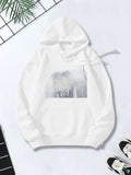 Women's Hoodie Wintry Mist With Graceful Wildlife Among Arctic Landscape Wolf