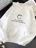 Men's Hoodie Youre 8 Percent There Please Keep Your Brain On Circular Loading Dots On White Hoodie