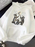 Men's Hoodie Starry Night With Playful Raccoons Under Glowing Moon Raccoon